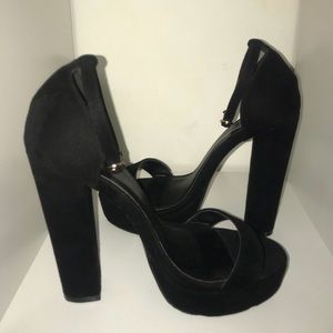 Black chunky heels